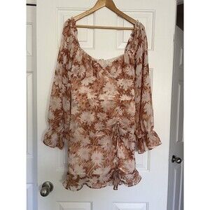 Lina Dress Floral Shimmer Dress Size Large NWT